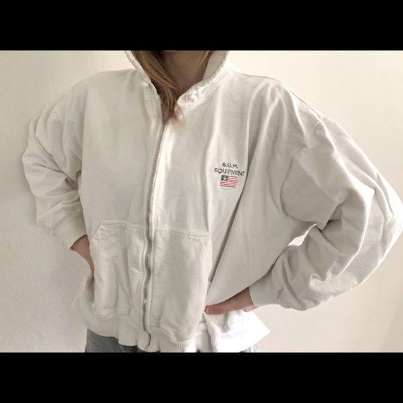 White B.U.M. Equipment Hoodie - Picture 1 of 2
